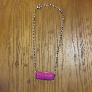 Pink rectangle necklace